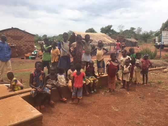 Kids at a village we visited after a well had been repaired